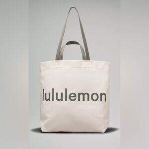 NWT Lululemon Double-Handle Canvas Tote Bag 17L Natural/ Grey Sage